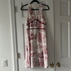 Depeche Mode Red & White Floral Sleeveless Dress - size 4 NWT